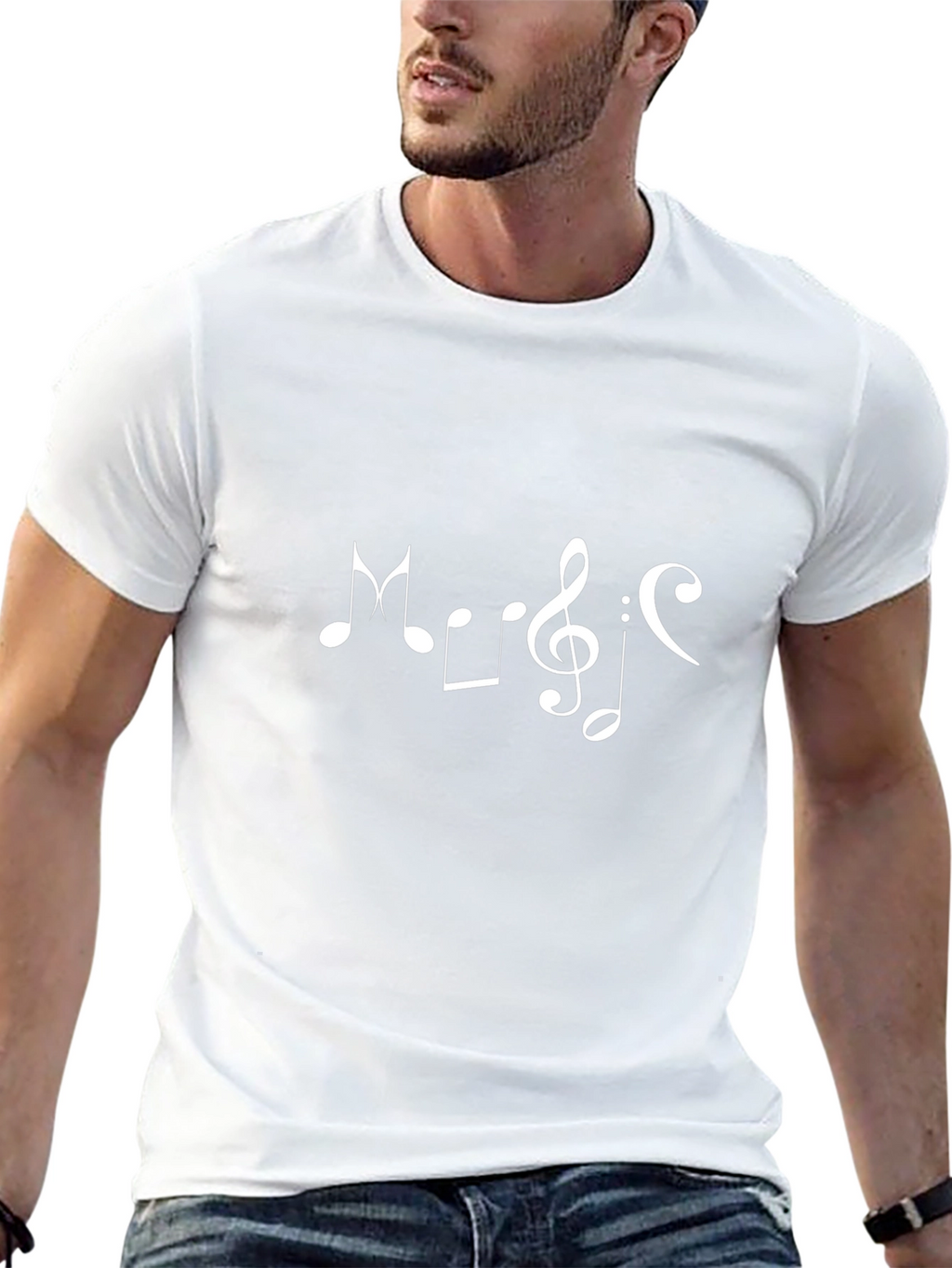 Music Note Graphic Black T-Shirt