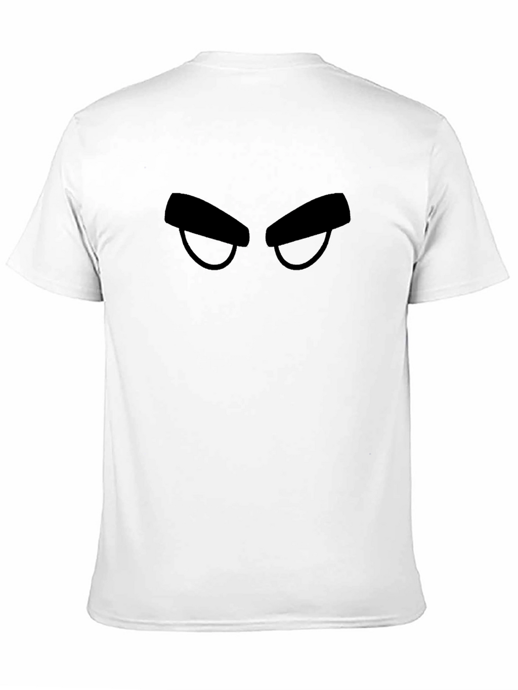 Mens Black T-Shirt with Cartoon Eyes Graphic