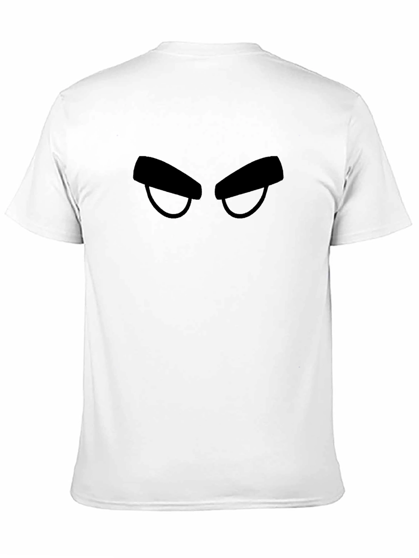 Mens Black T-Shirt with Cartoon Eyes Graphic