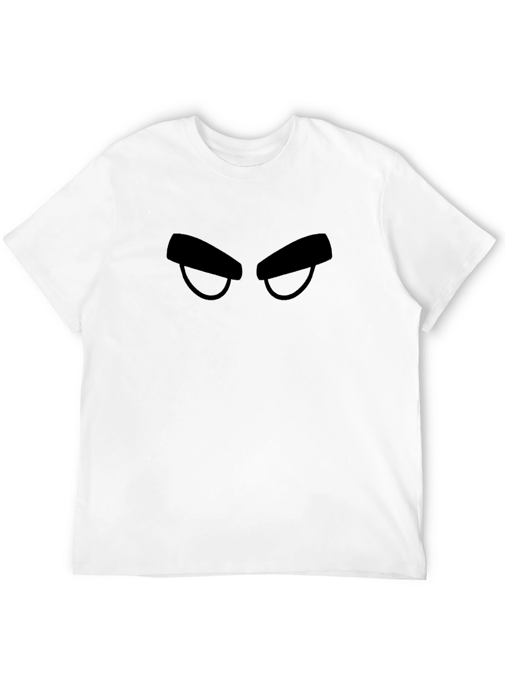 Mens Black T-Shirt with Cartoon Eyes Graphic