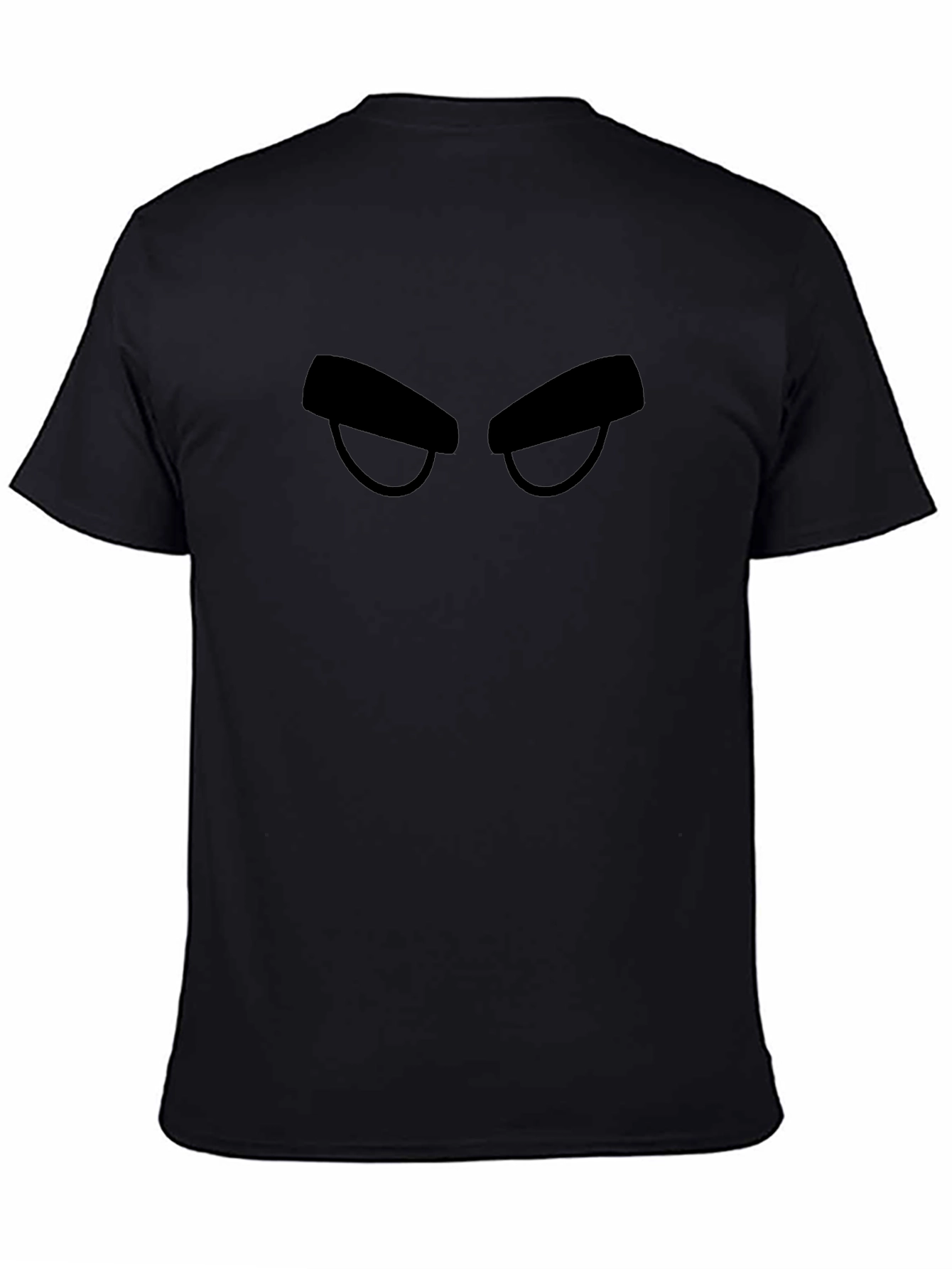 Mens Black T-Shirt with Cartoon Eyes Graphic