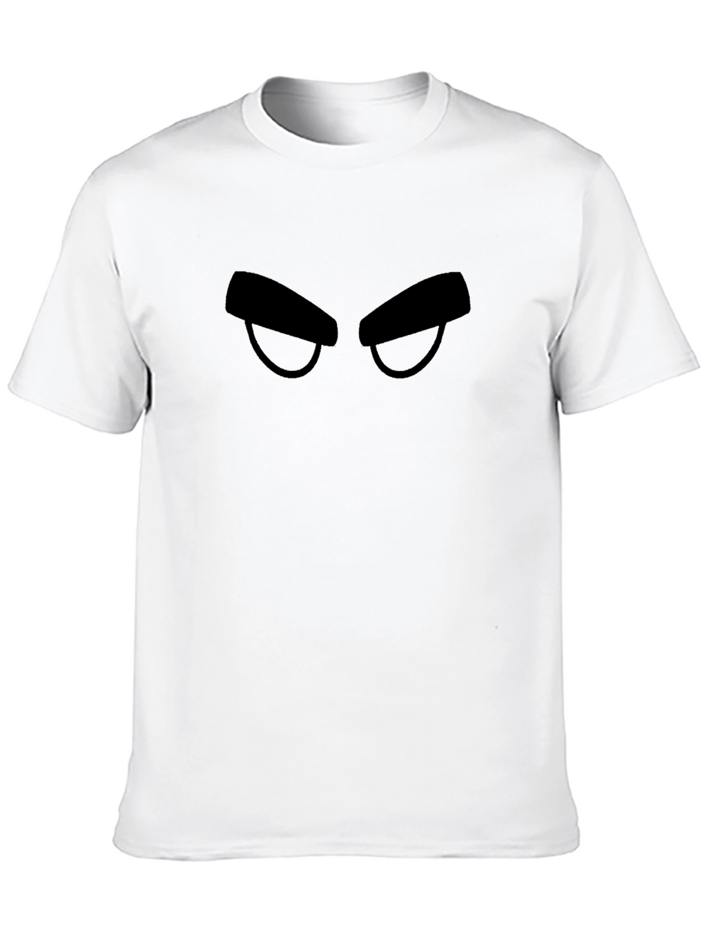 Mens Black T-Shirt with Cartoon Eyes Graphic
