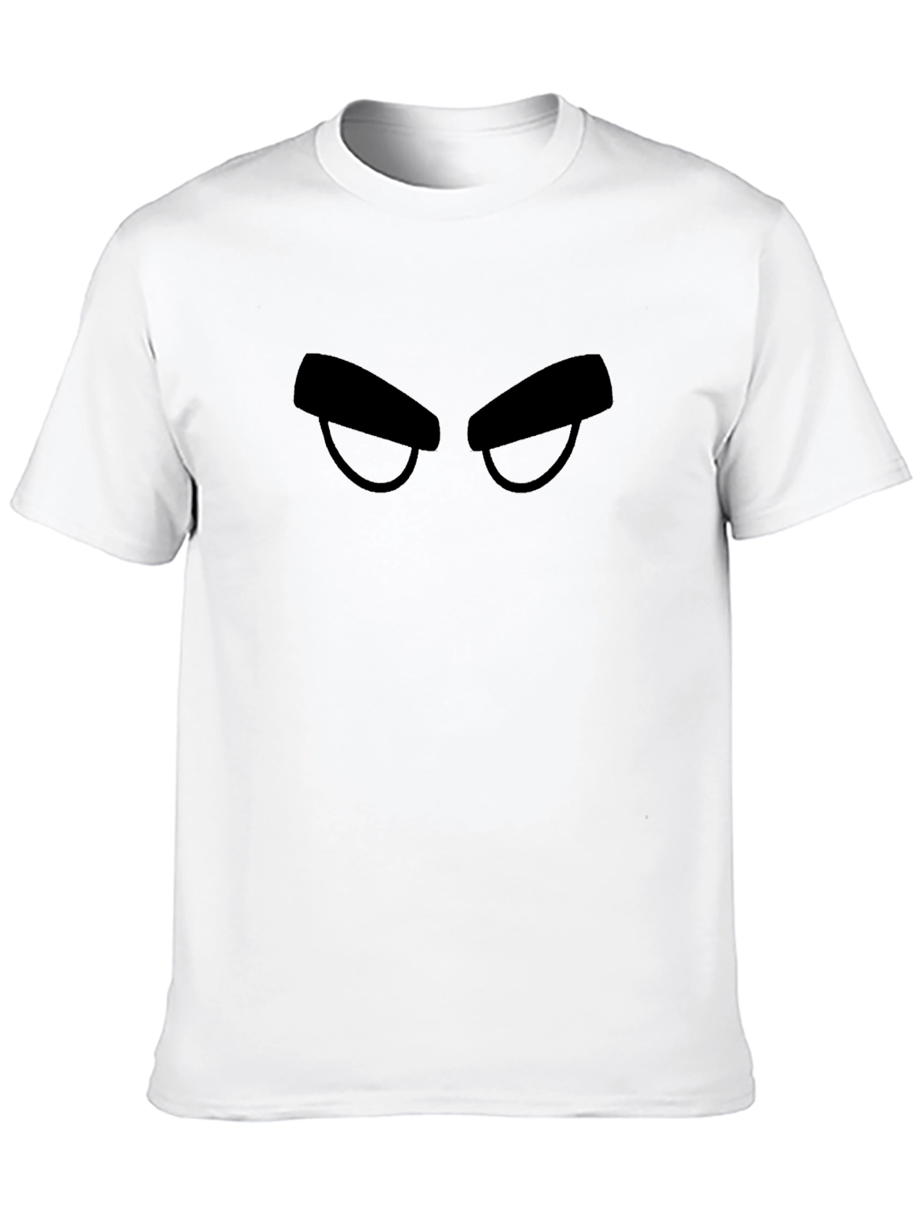 Mens Black T-Shirt with Cartoon Eyes Graphic