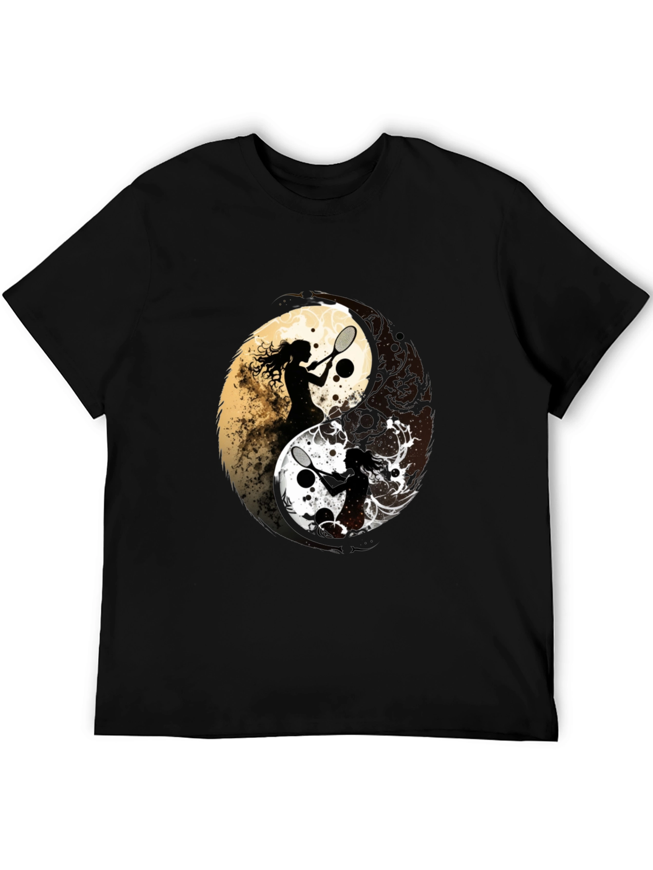 Yin Yang Tennis Player Graphic Tee