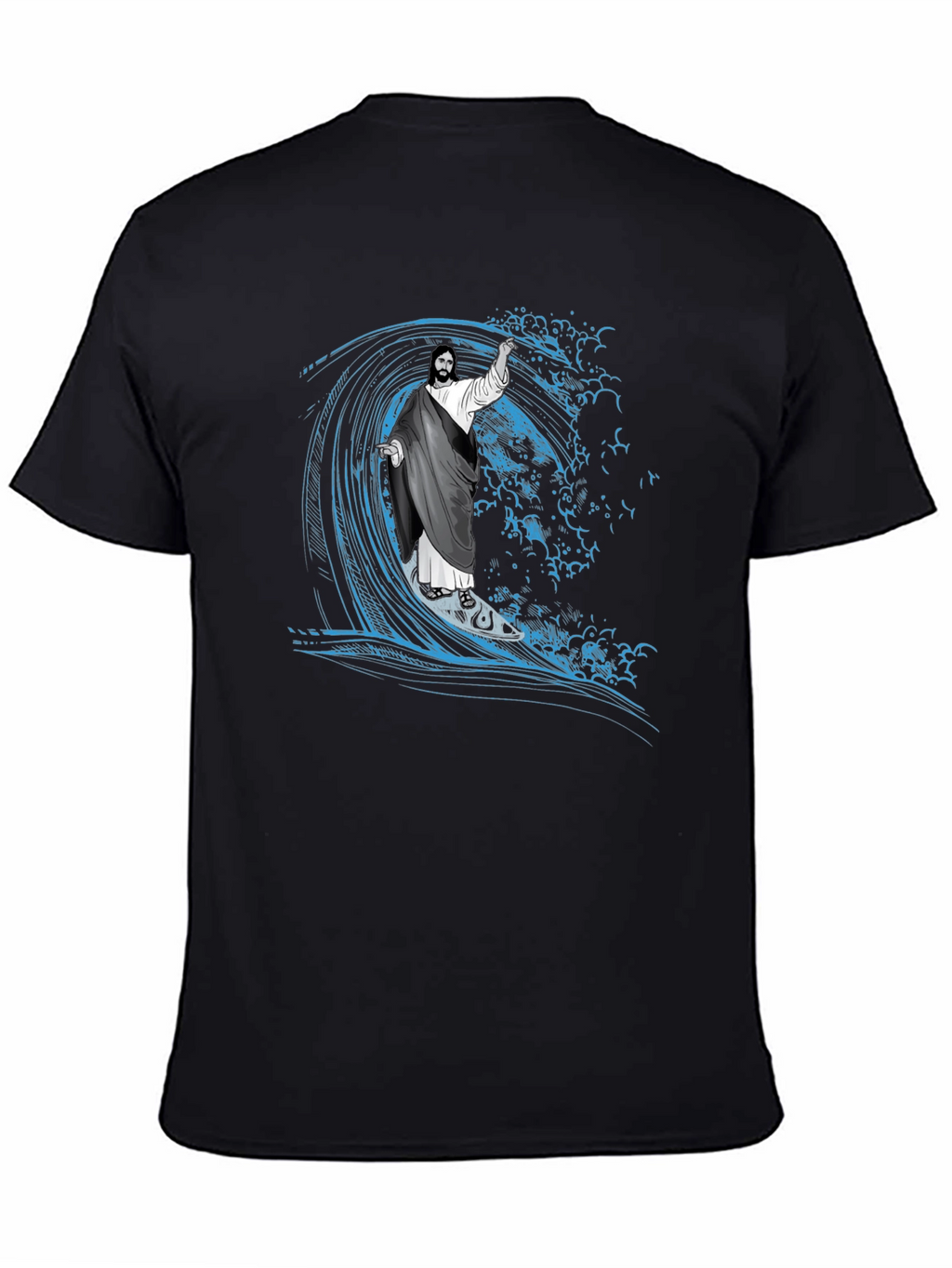 Surfing Jesus Graphic T-Shirt