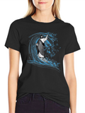 Surfing Jesus Graphic T-Shirt