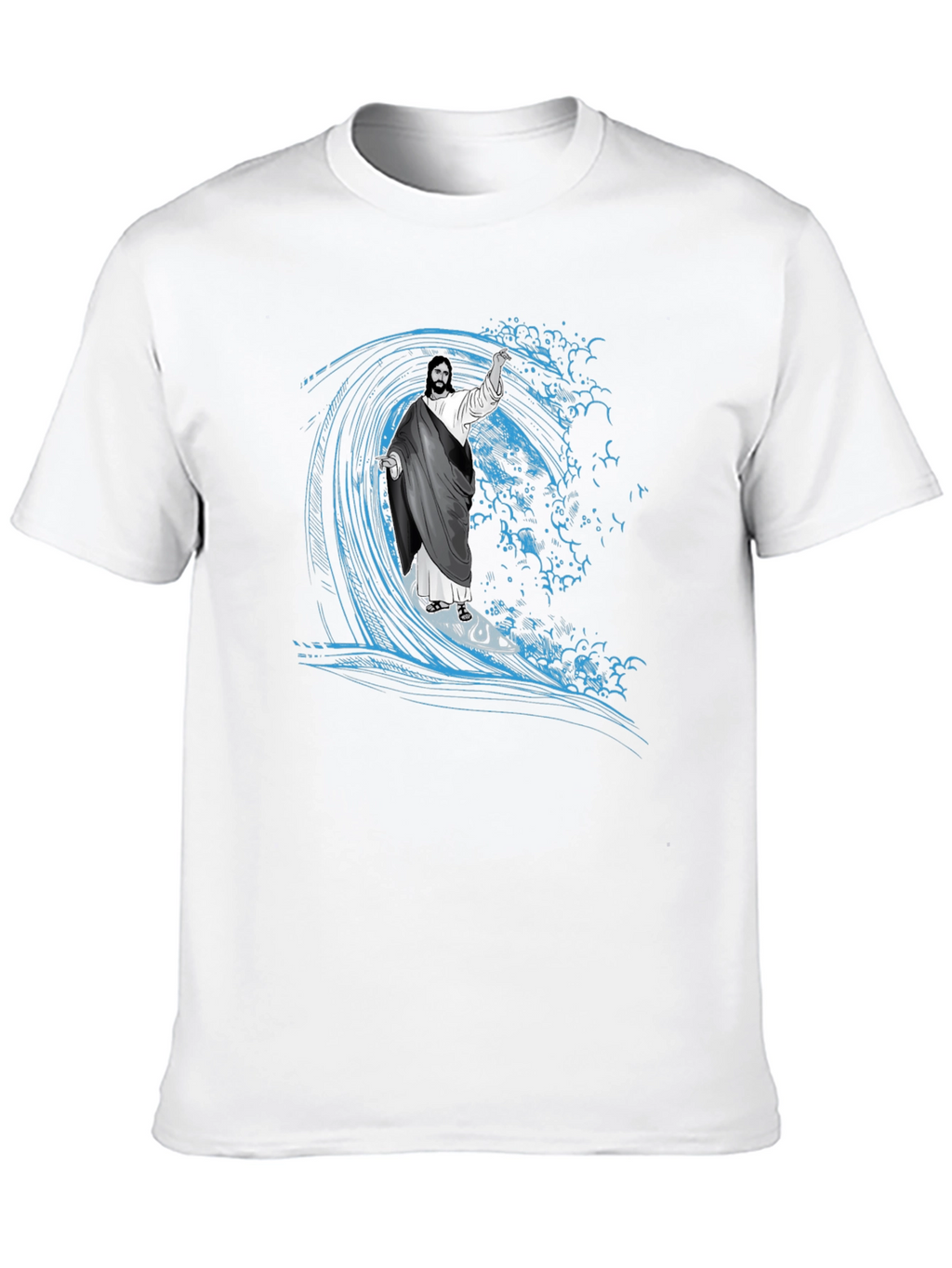 Surfing Jesus Graphic T-Shirt