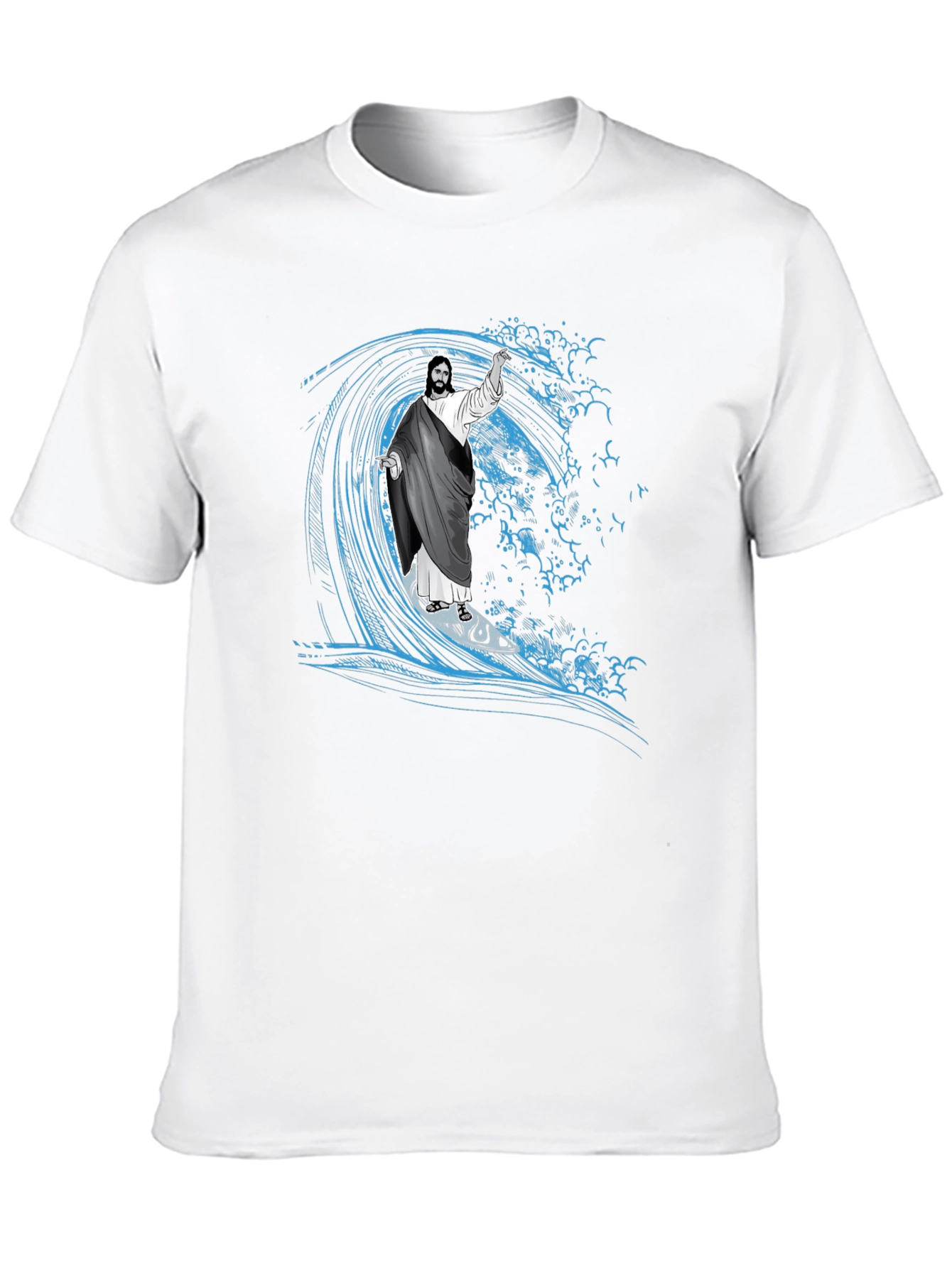 Surfing Jesus Graphic T-Shirt
