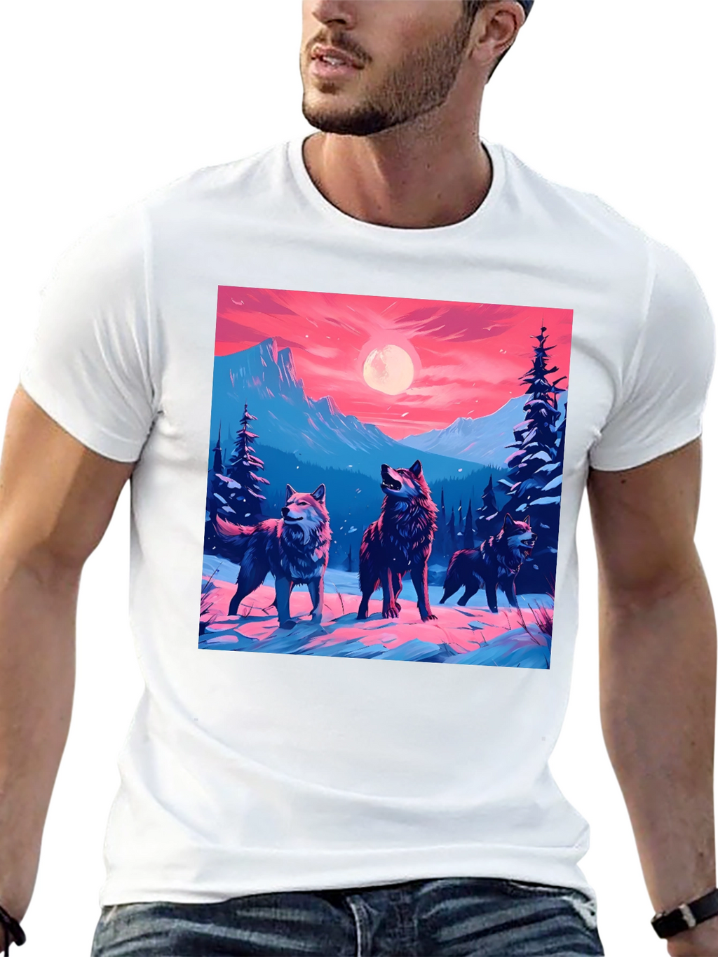 Wolf Pack Graphic Tee - Black