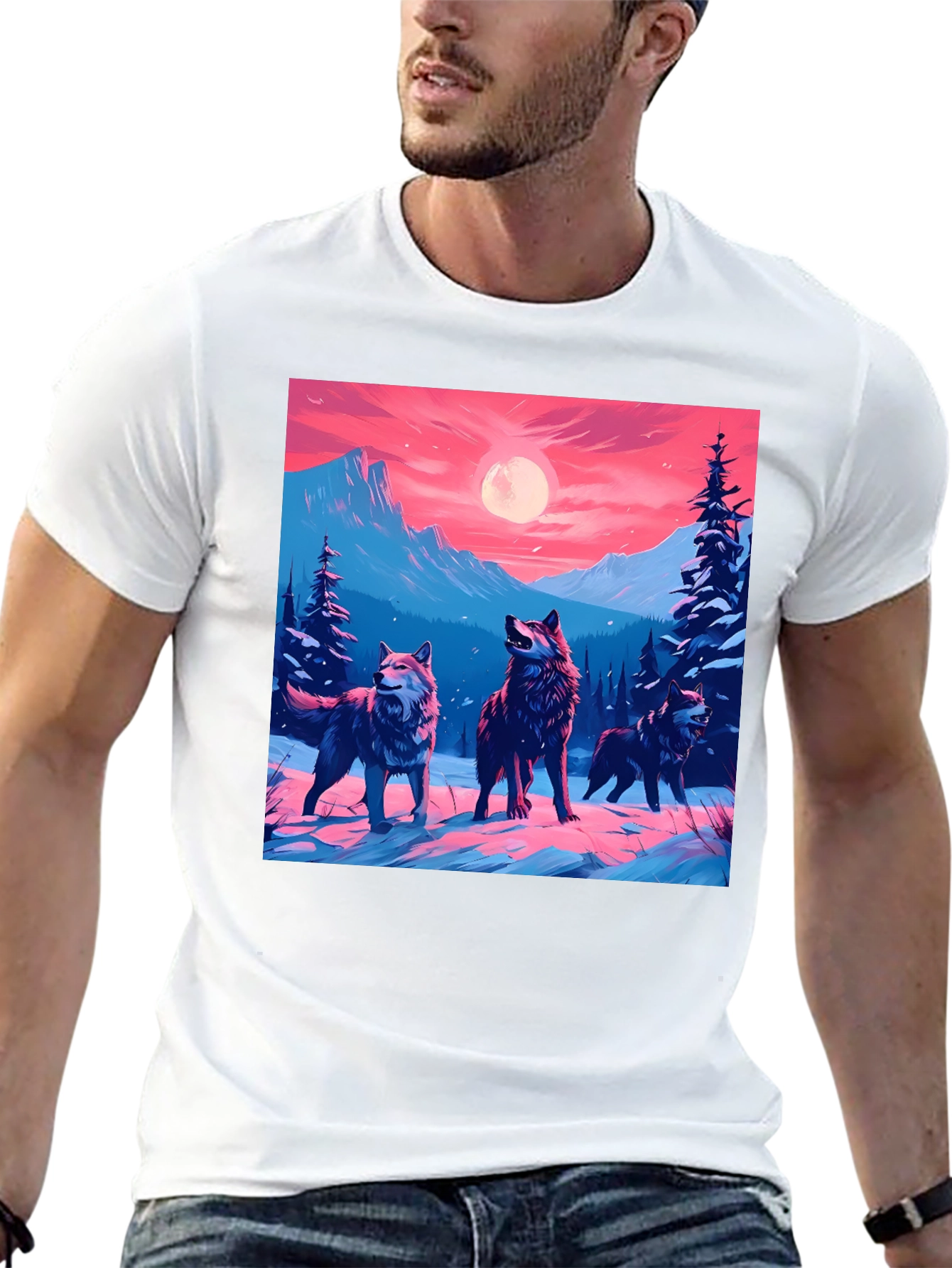 Wolf Pack Graphic Tee - Black
