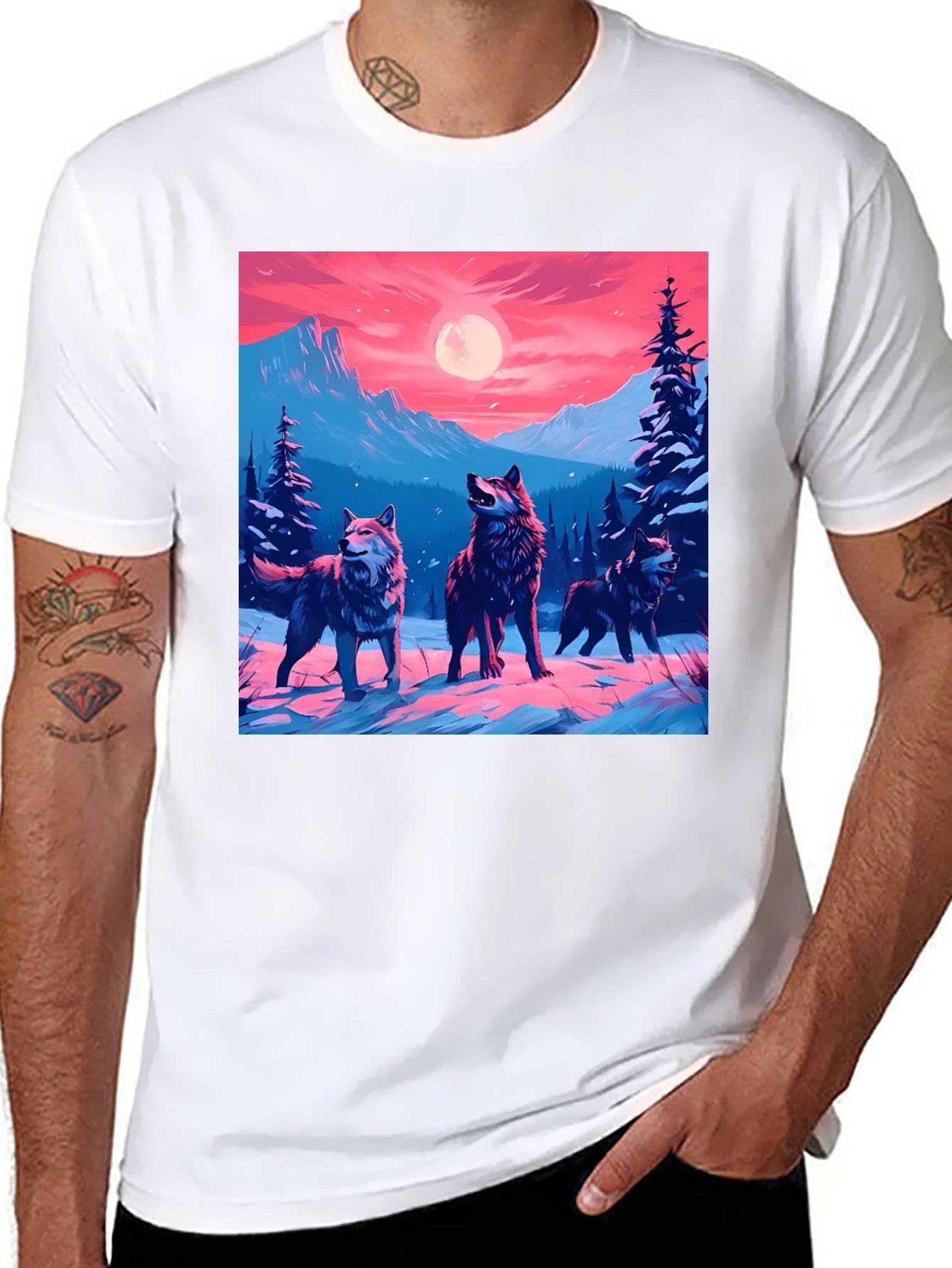 Wolf Pack Graphic Tee - Black
