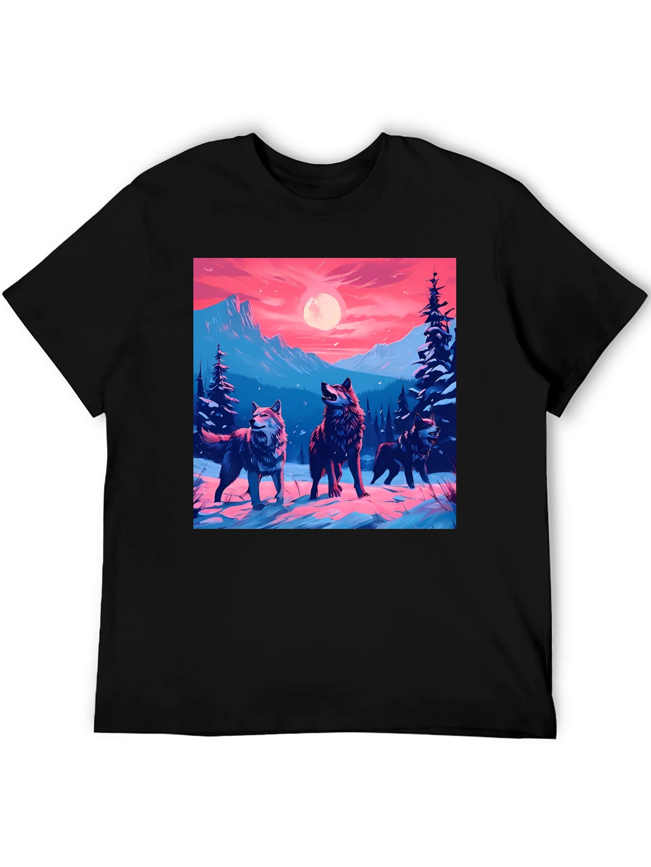 Wolf Pack Graphic Tee - Black