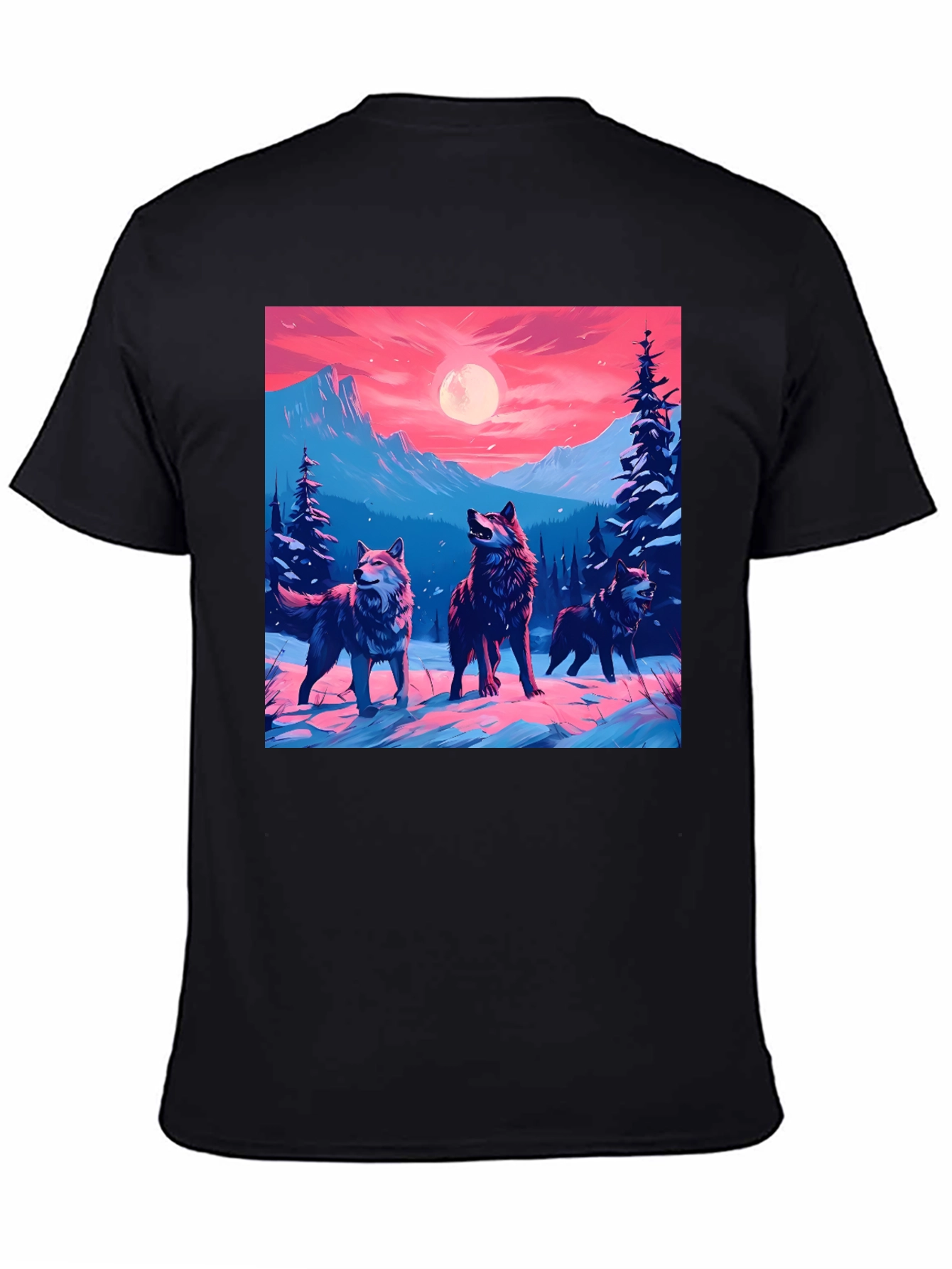 Wolf Pack Graphic Tee - Black