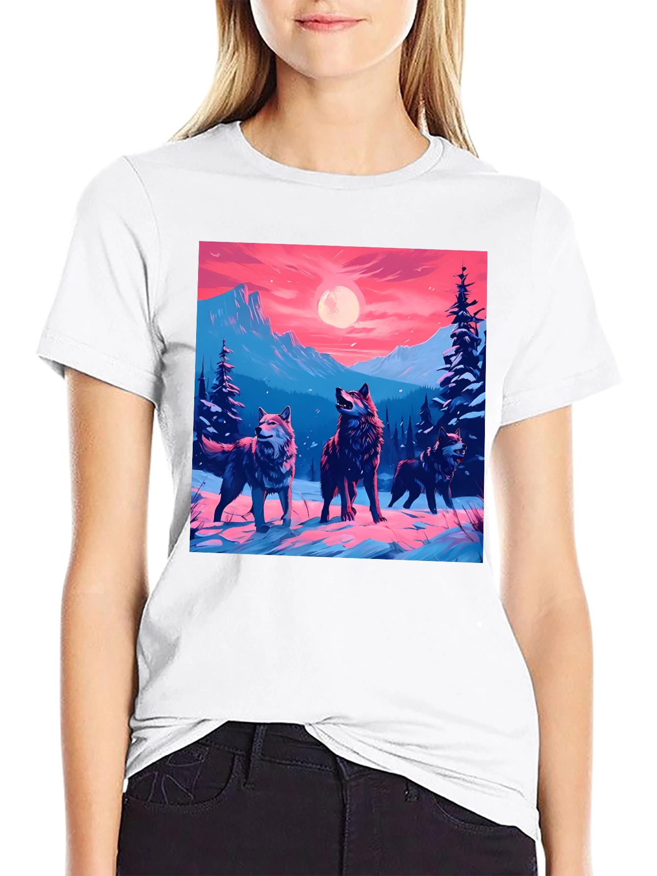 Wolf Pack Graphic Tee - Black