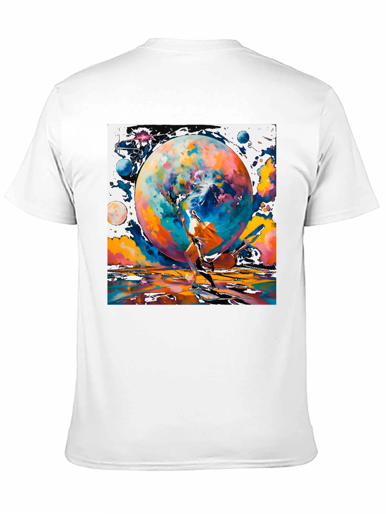 Cosmic Dance Graphic Tee - Modern Art Style Shirt