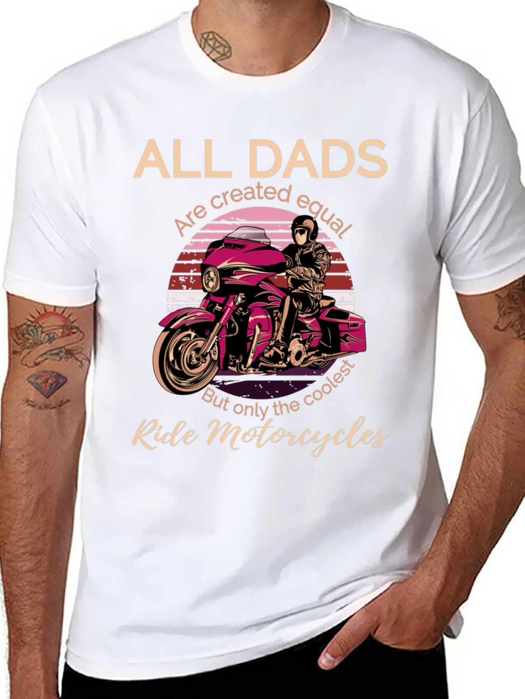 Cool Dads Ride Motorcycles Graphic T-Shirt