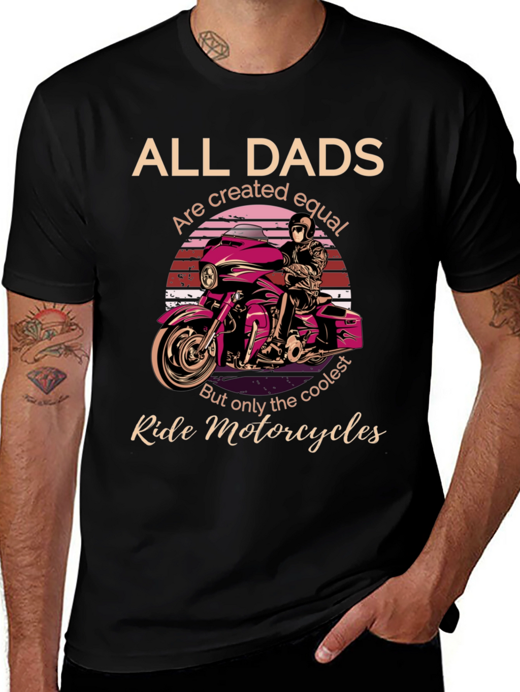 Cool Dads Ride Motorcycles Graphic T-Shirt