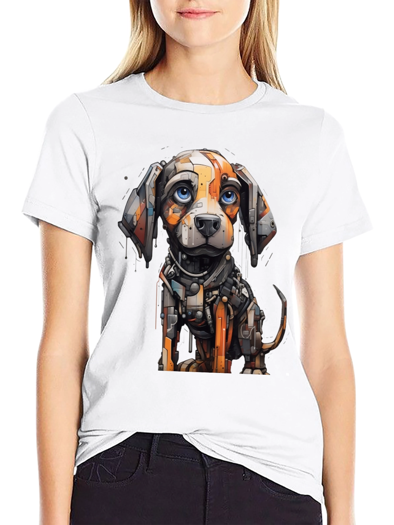 Robotic Dog Graphic Tee - Cool Unique Design