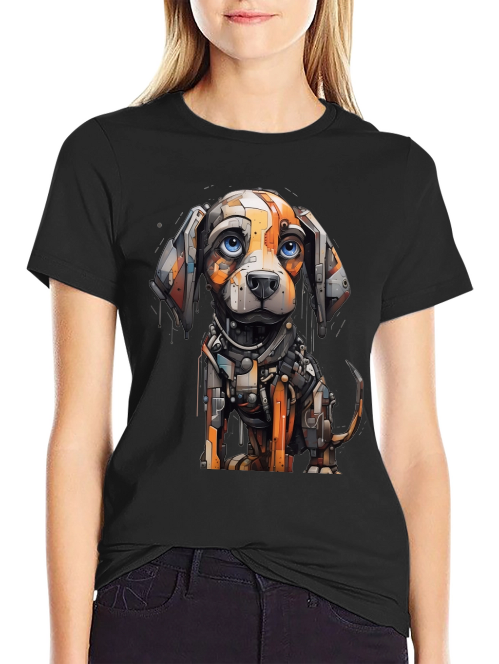 Robotic Dog Graphic Tee - Cool Unique Design