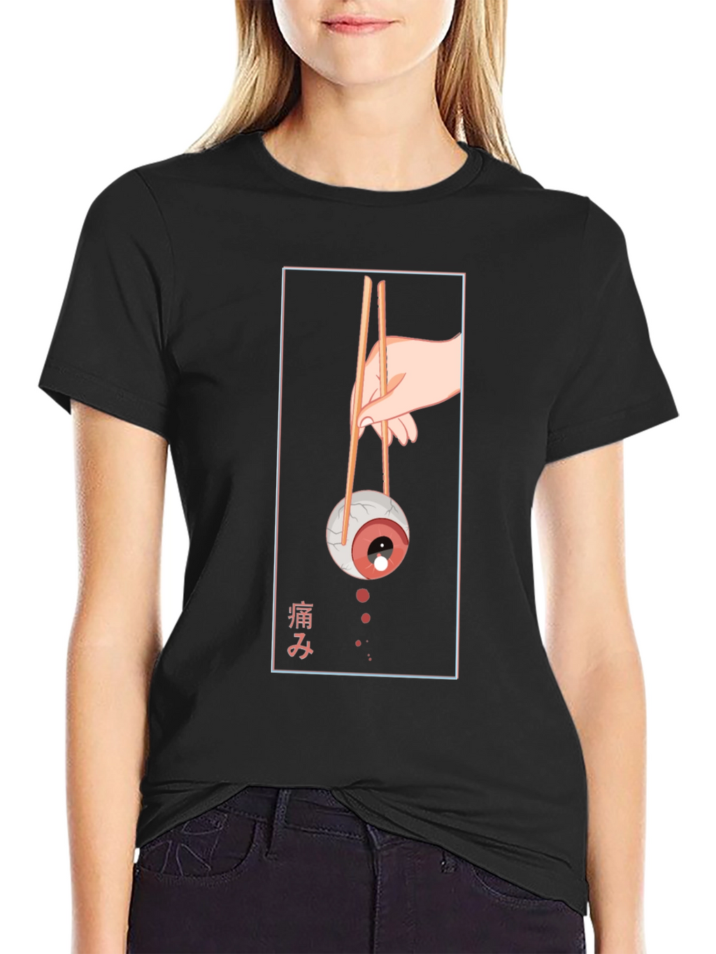 Eyeball Chopsticks Graphic Tee - Unique Sushi Lover T-Shirt