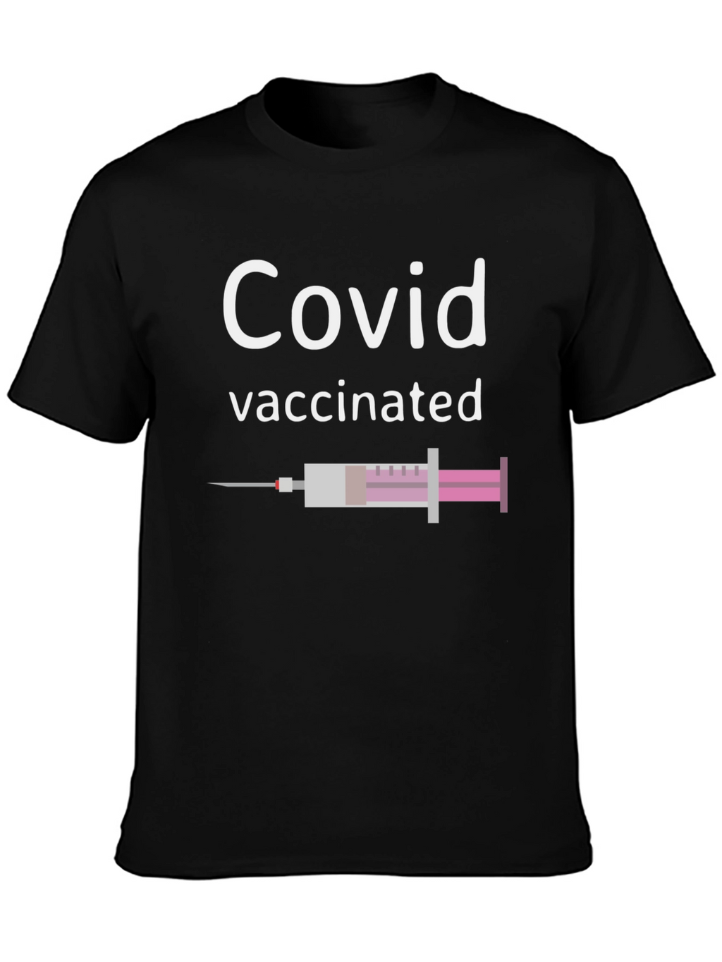 Covid Vaccinated T-Shirt - Black Graphic Tee