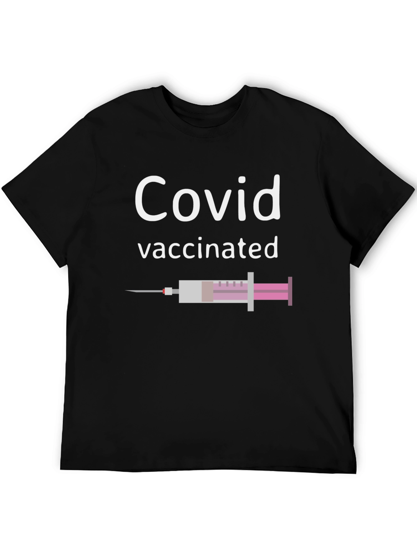 Covid Vaccinated T-Shirt - Black Graphic Tee