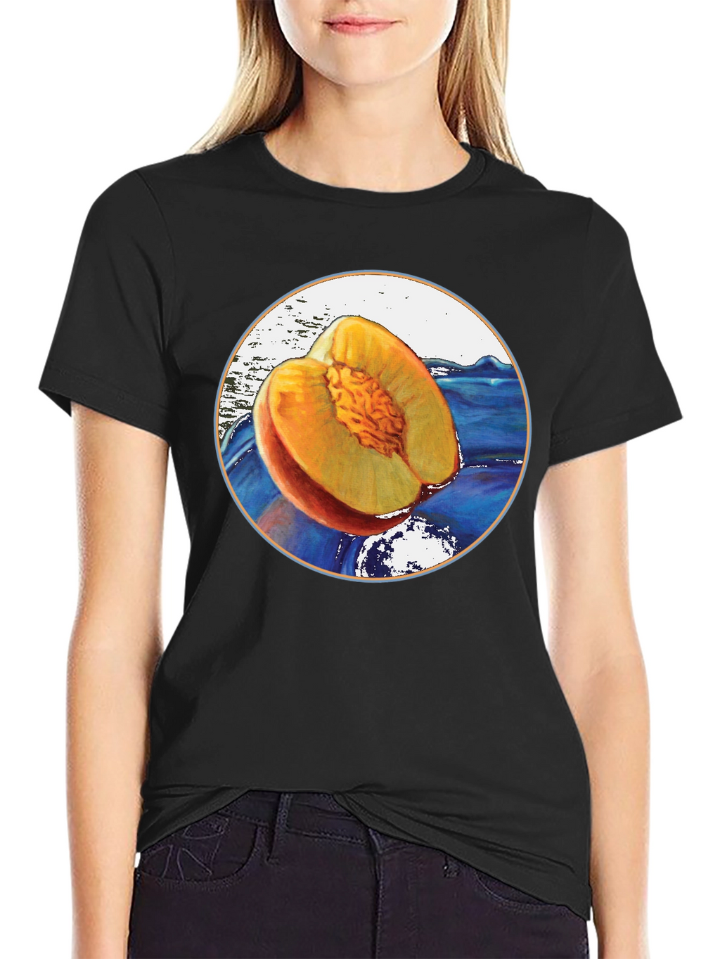 Peach Fruit Graphic T-Shirt - Unique Design