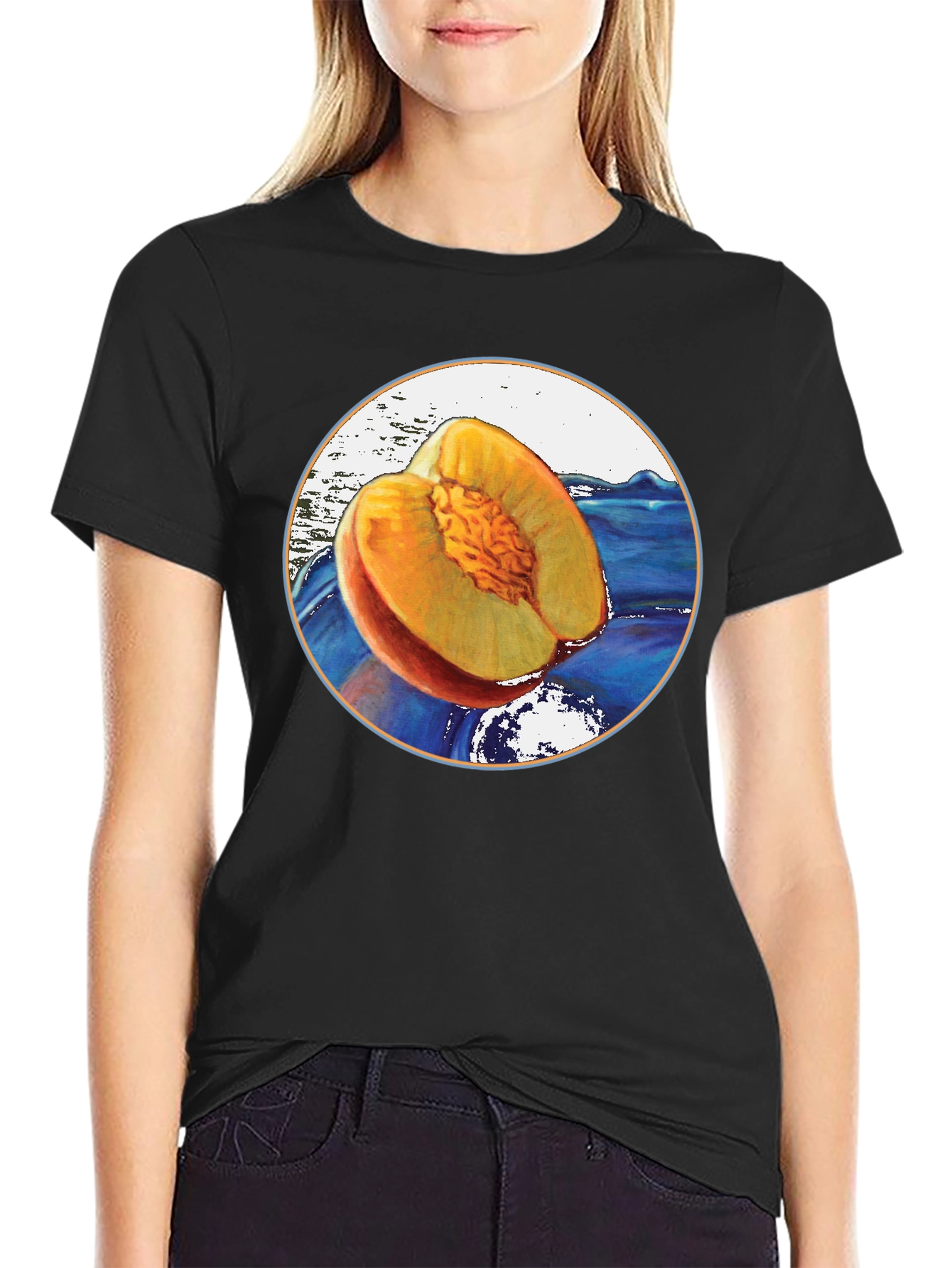 Peach Fruit Graphic T-Shirt - Unique Design