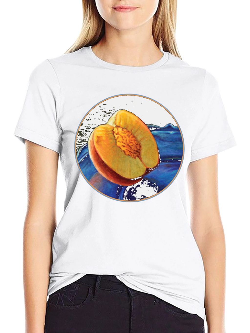 Peach Fruit Graphic T-Shirt - Unique Design
