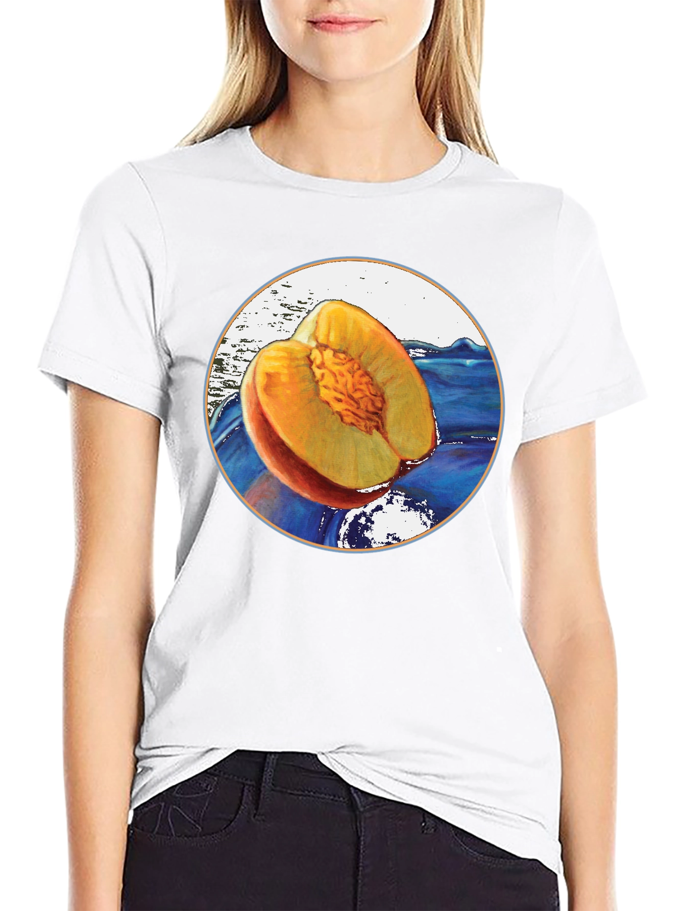 Peach Fruit Graphic T-Shirt - Unique Design
