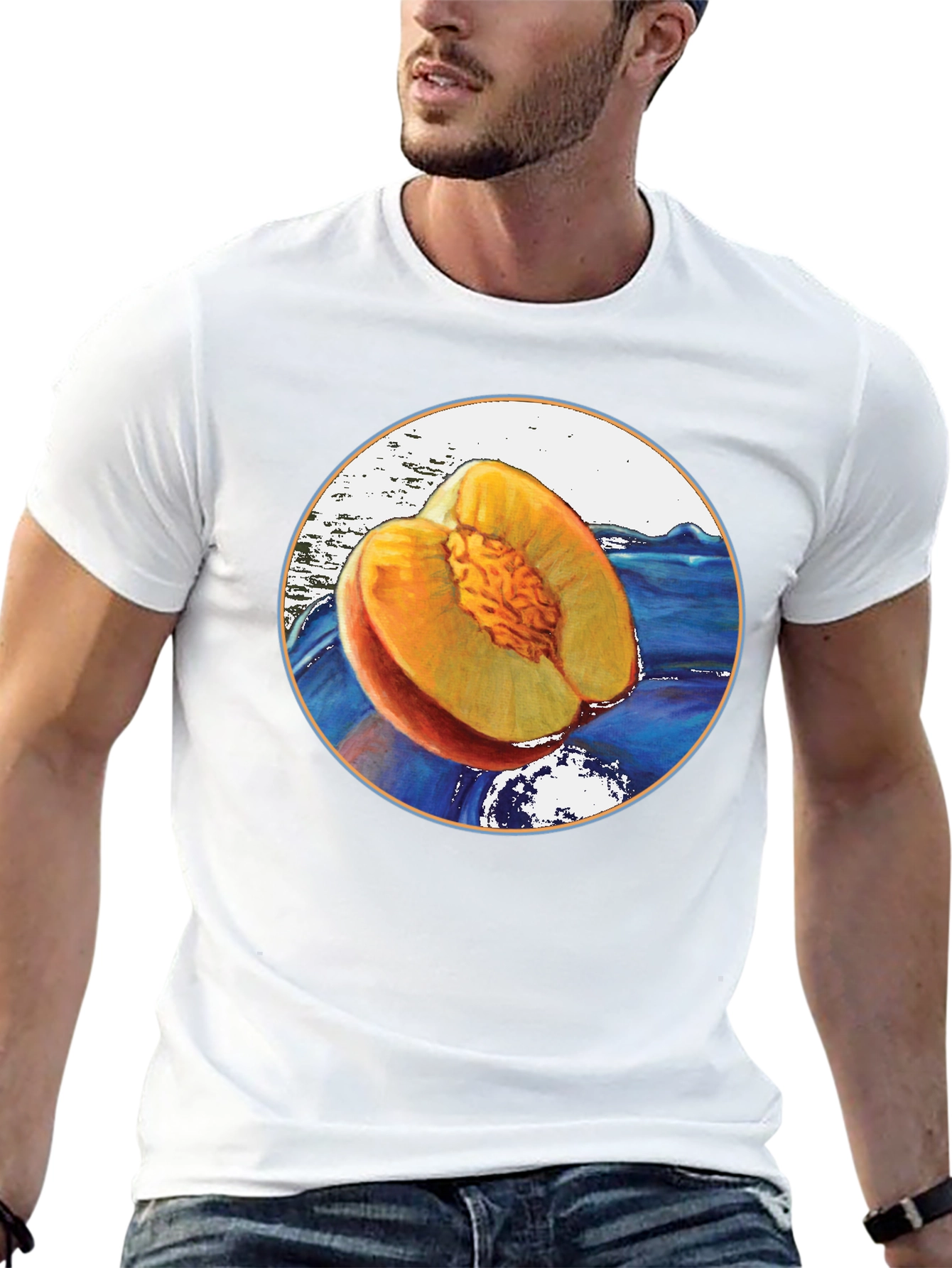 Peach Fruit Graphic T-Shirt - Unique Design