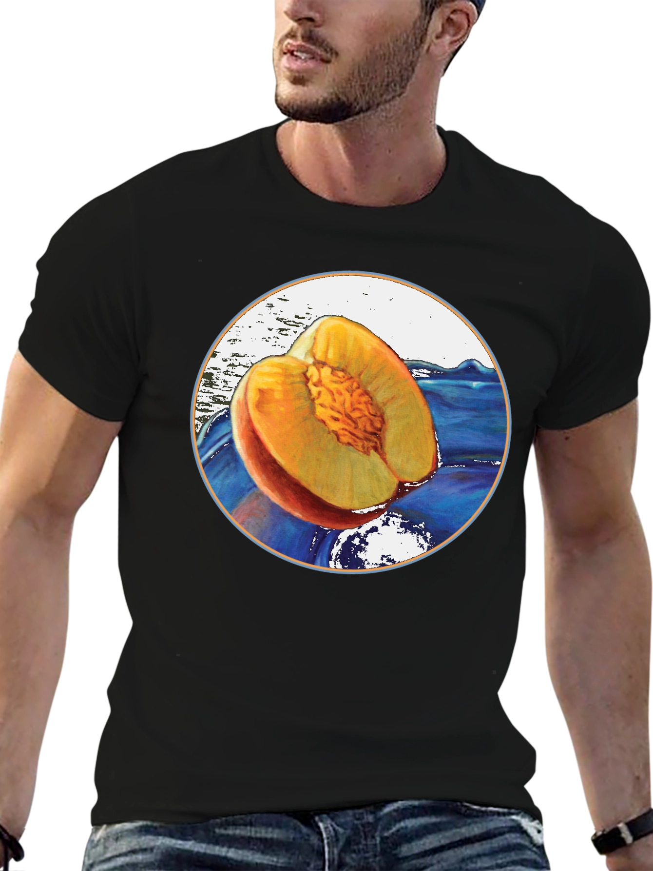 Peach Fruit Graphic T-Shirt - Unique Design