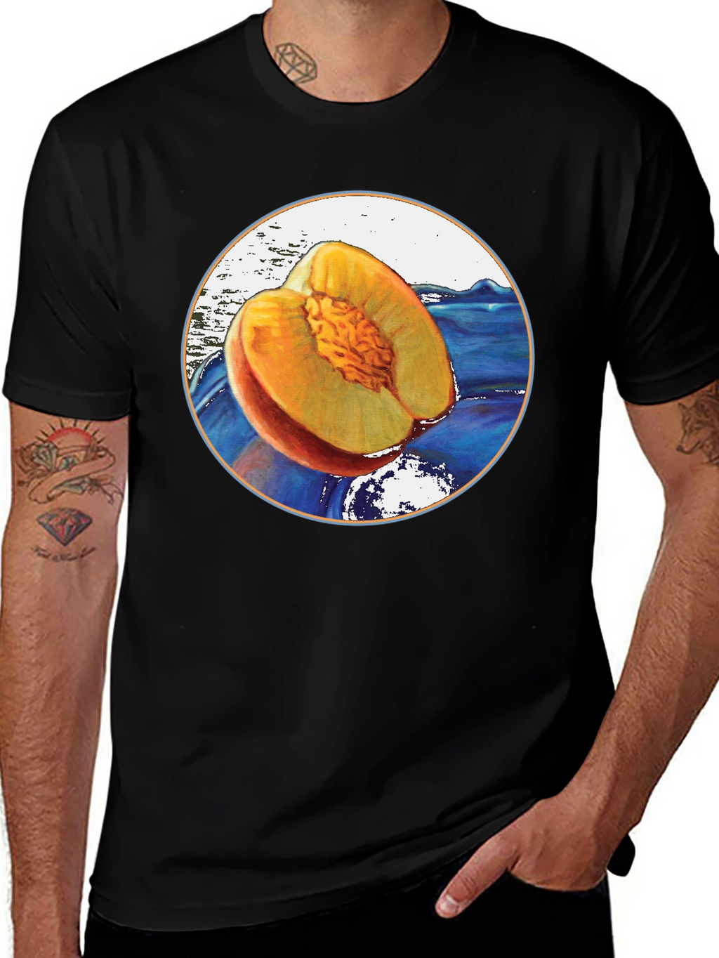 Peach Fruit Graphic T-Shirt - Unique Design