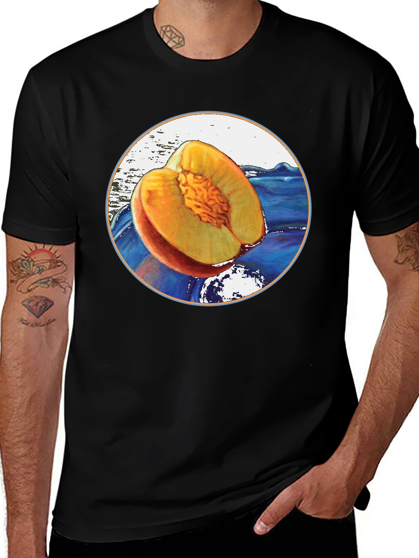 Peach Fruit Graphic T-Shirt - Unique Design