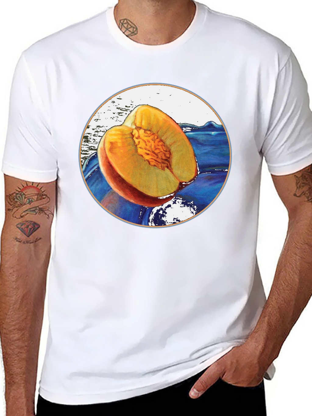 Peach Fruit Graphic T-Shirt - Unique Design