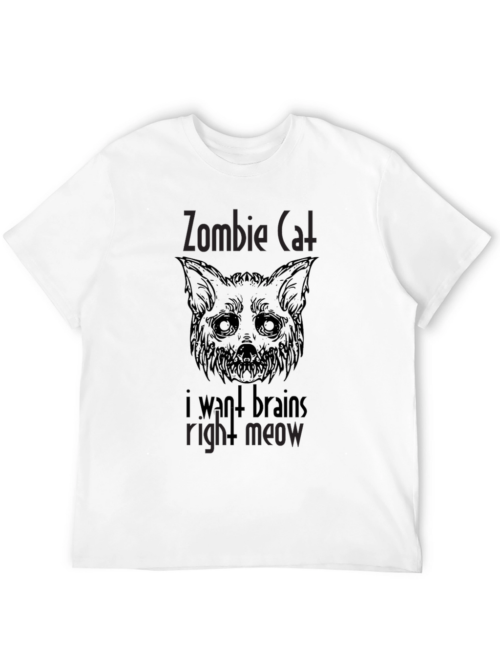 Zombie Cat Brains Mens T-Shirt