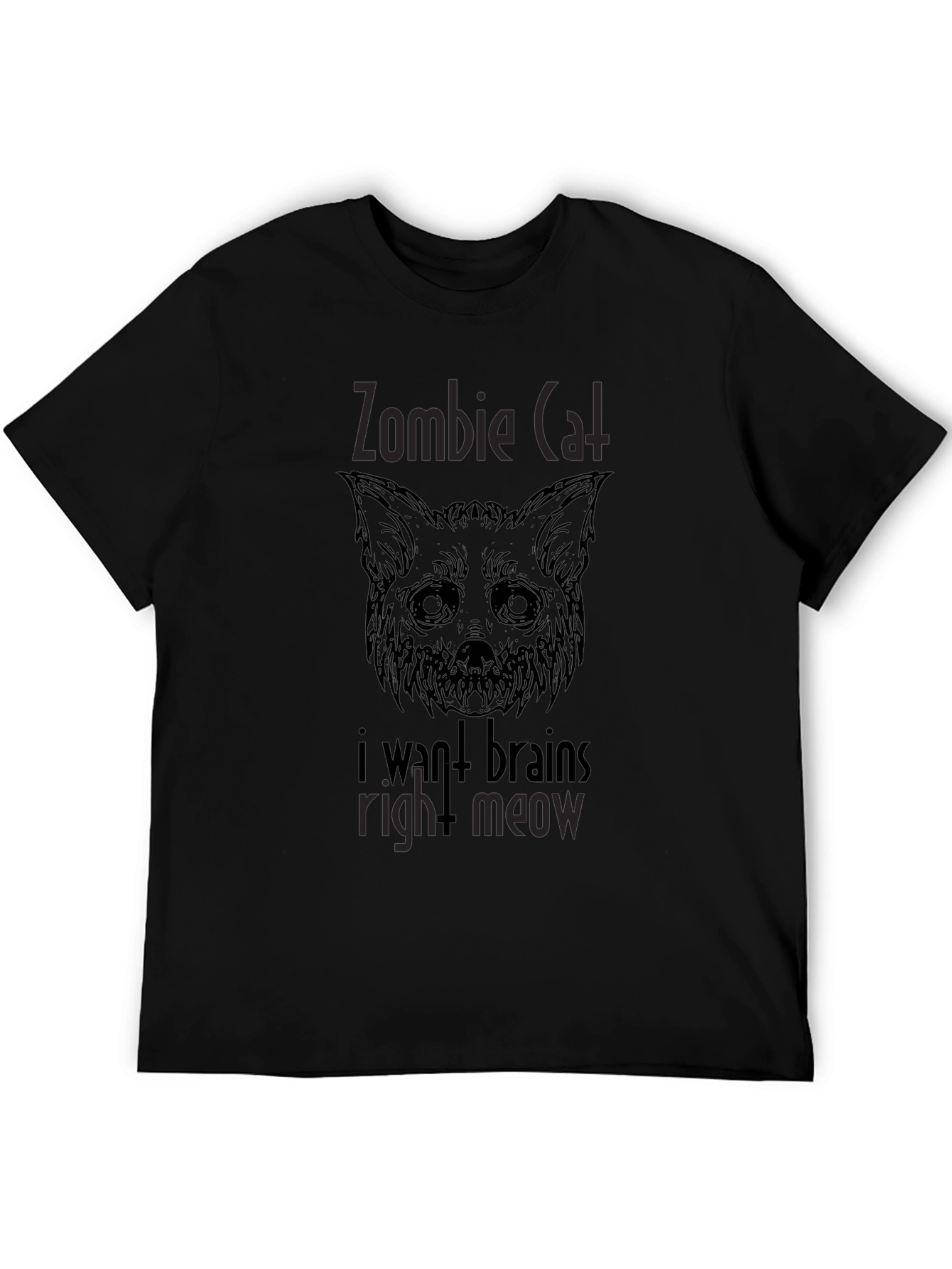 Zombie Cat Brains Mens T-Shirt