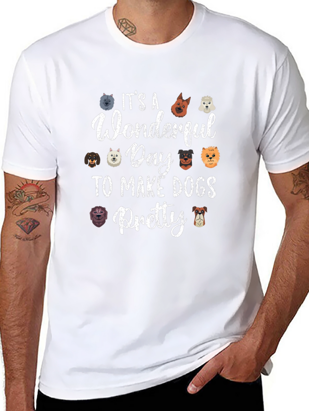 Wonderful Day to Make Dogs Pretty Black T-Shirt