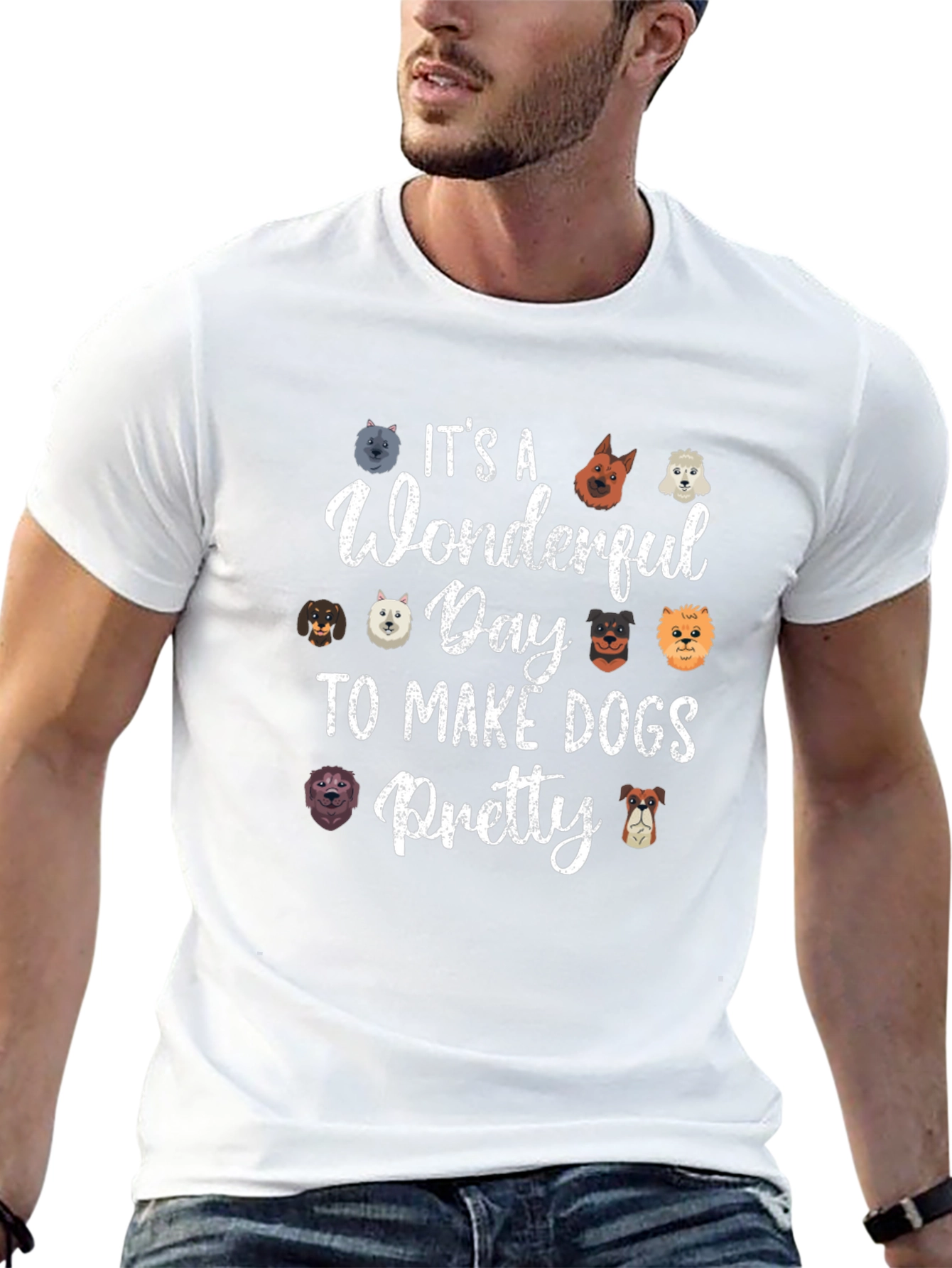 Wonderful Day to Make Dogs Pretty Black T-Shirt