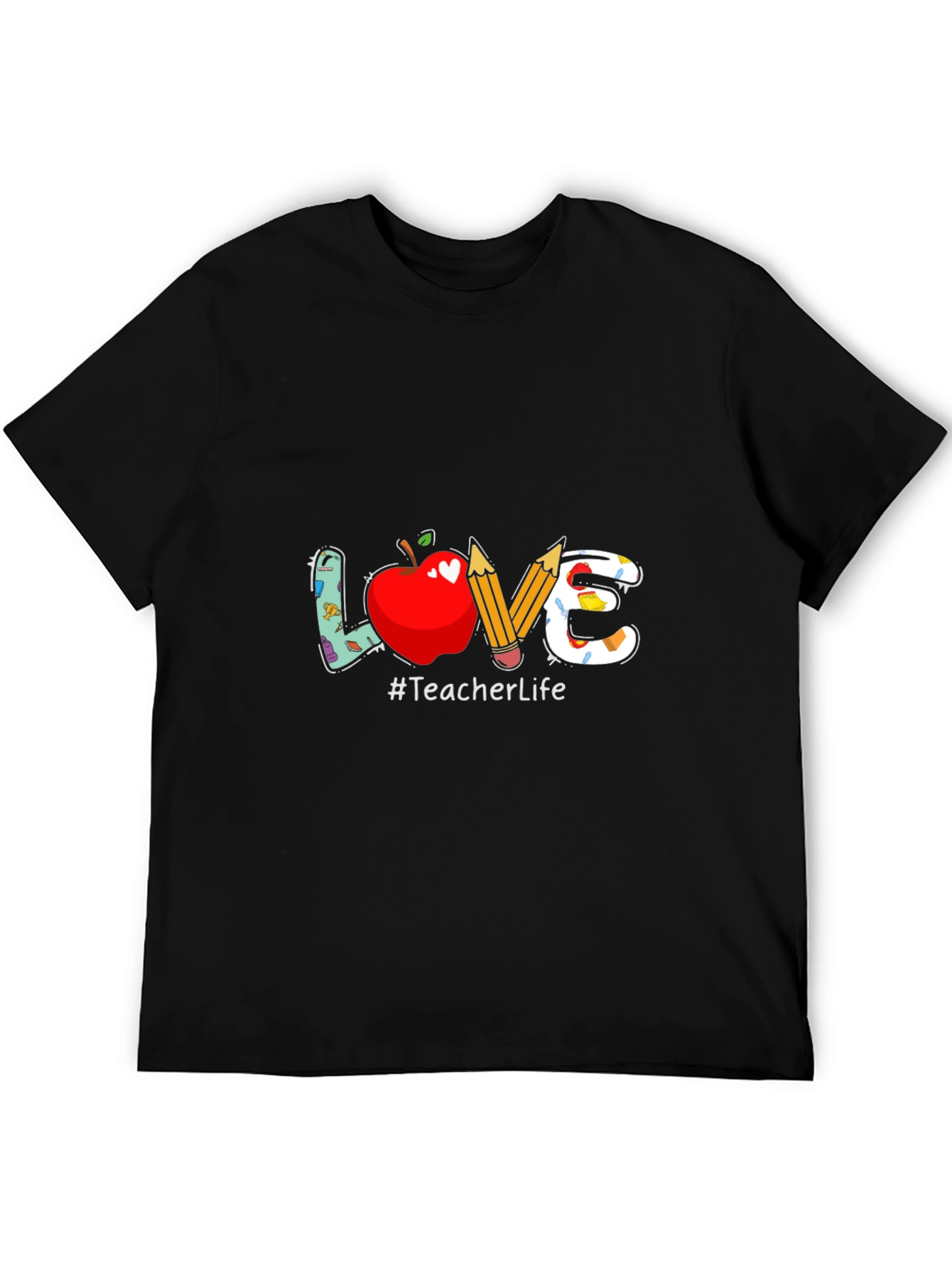 Teacher Life Graphic Tee - LOVE Apple & Pencils