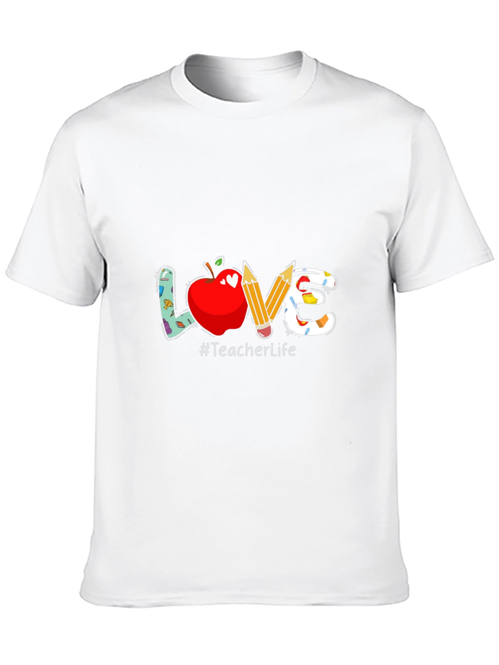 Teacher Life Graphic Tee - LOVE Apple & Pencils