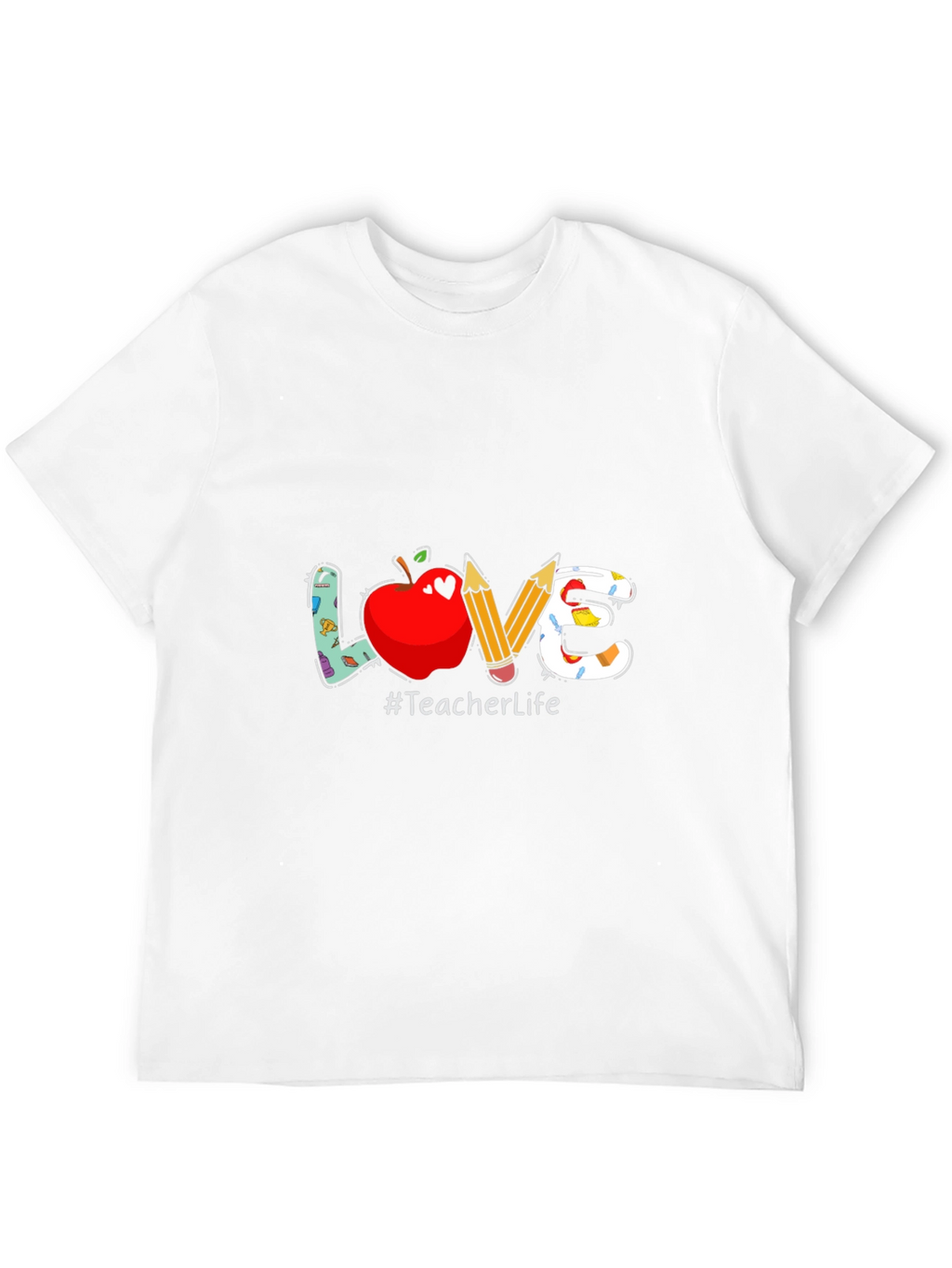 Teacher Life Graphic Tee - LOVE Apple & Pencils