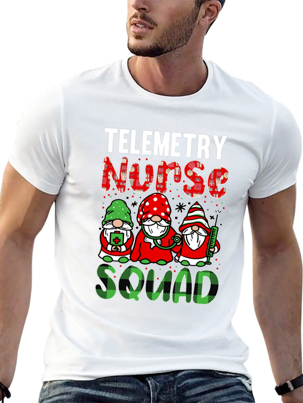 Telemetry Nurse Squad T-Shirt - Holiday Gnomes Design