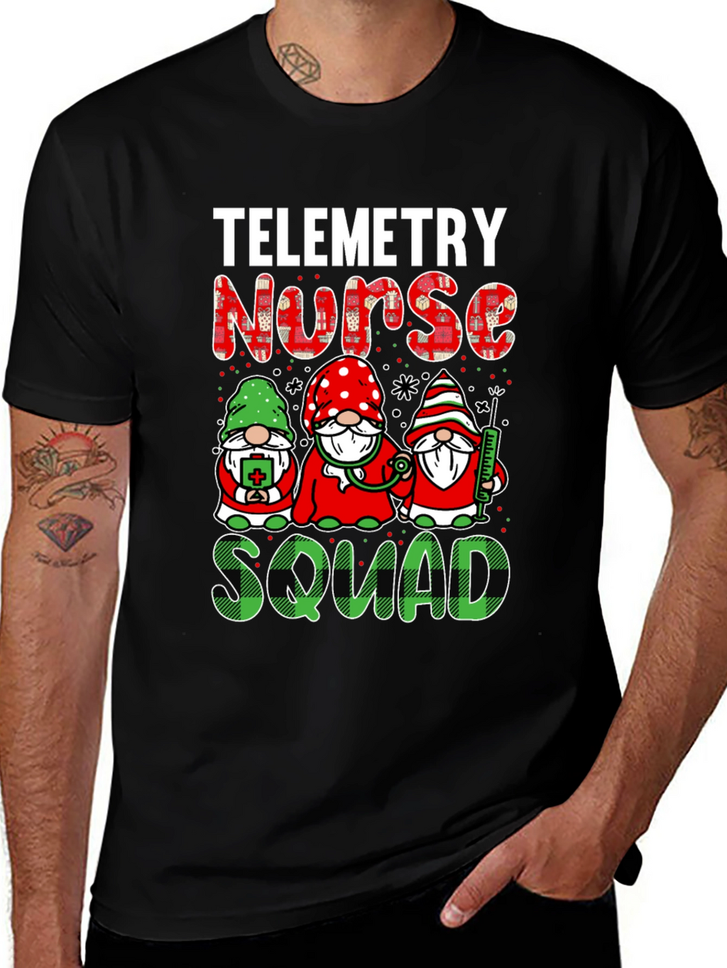 Telemetry Nurse Squad T-Shirt - Holiday Gnomes Design