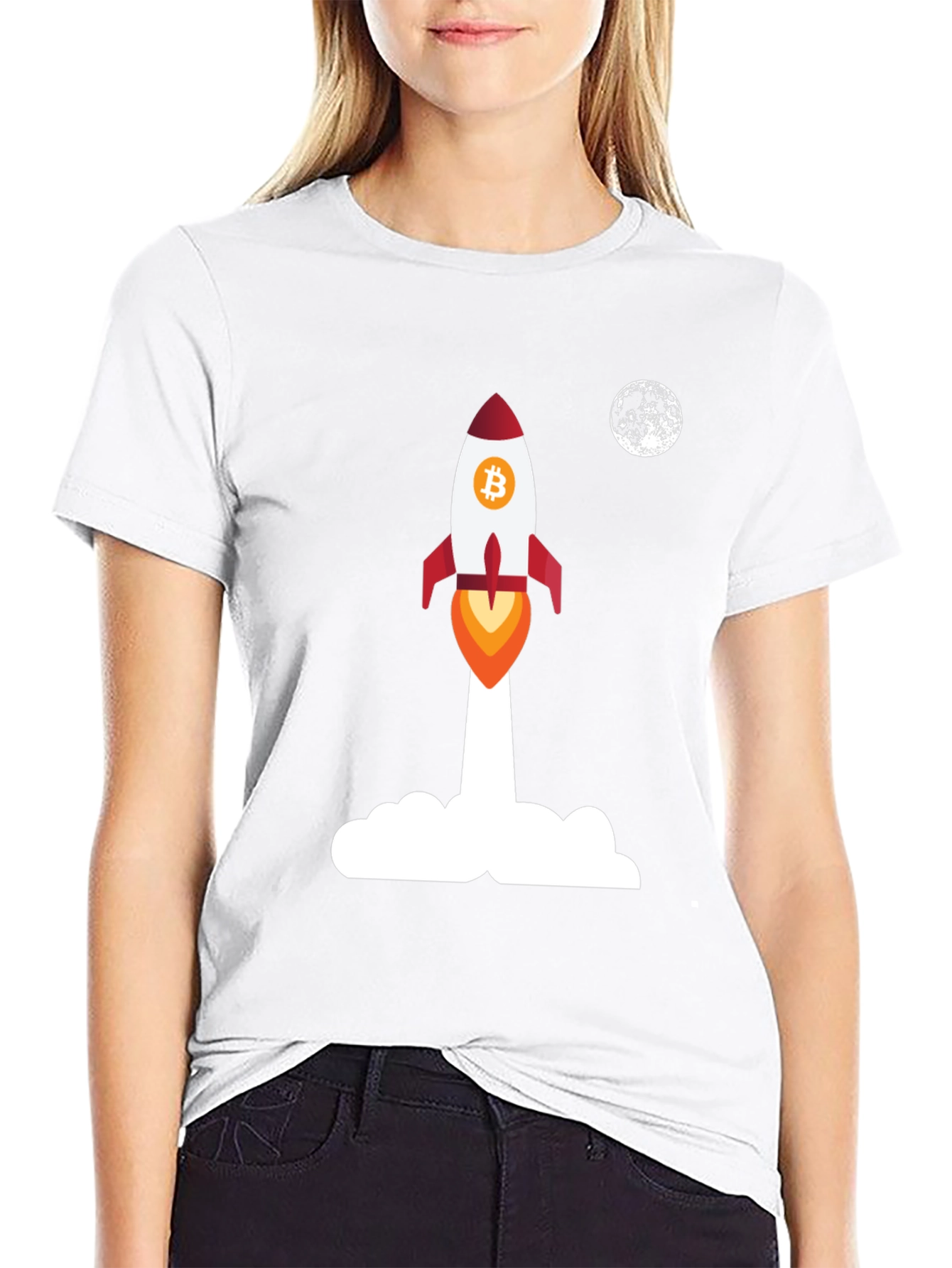 Bitcoin Rocket to the Moon T-Shirt