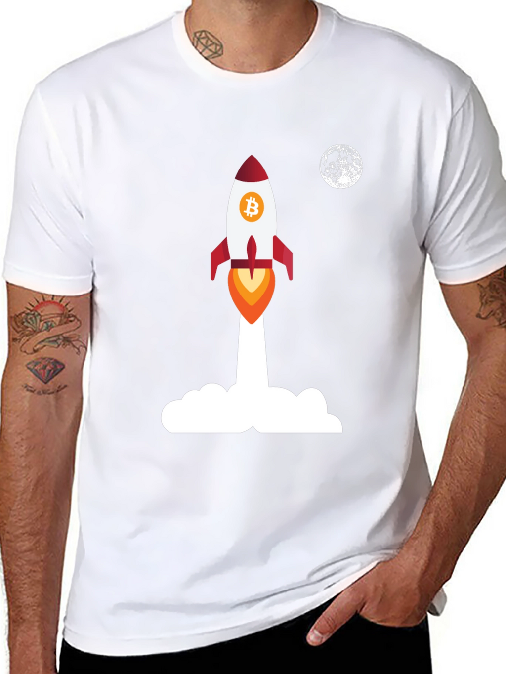 Bitcoin Rocket to the Moon T-Shirt