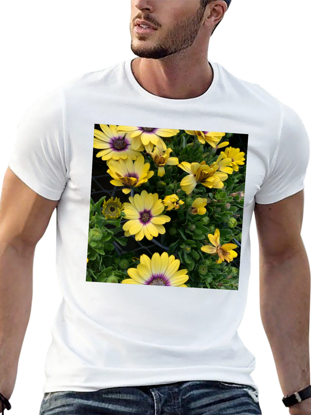 Floral Graphic T-Shirt - Yellow Daisy Print