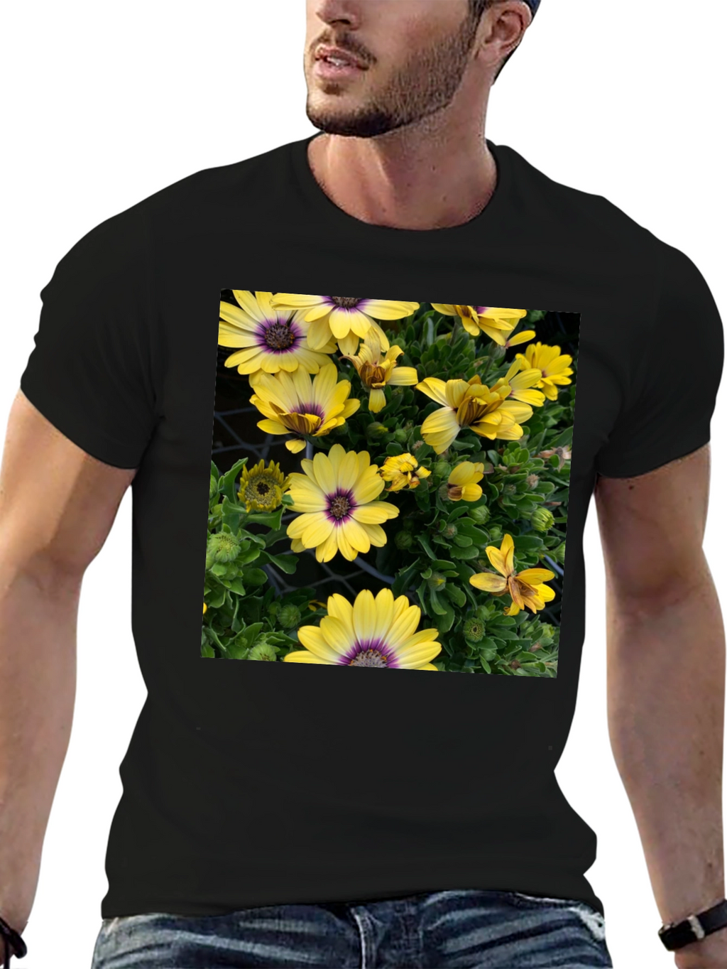 Floral Graphic T-Shirt - Yellow Daisy Print