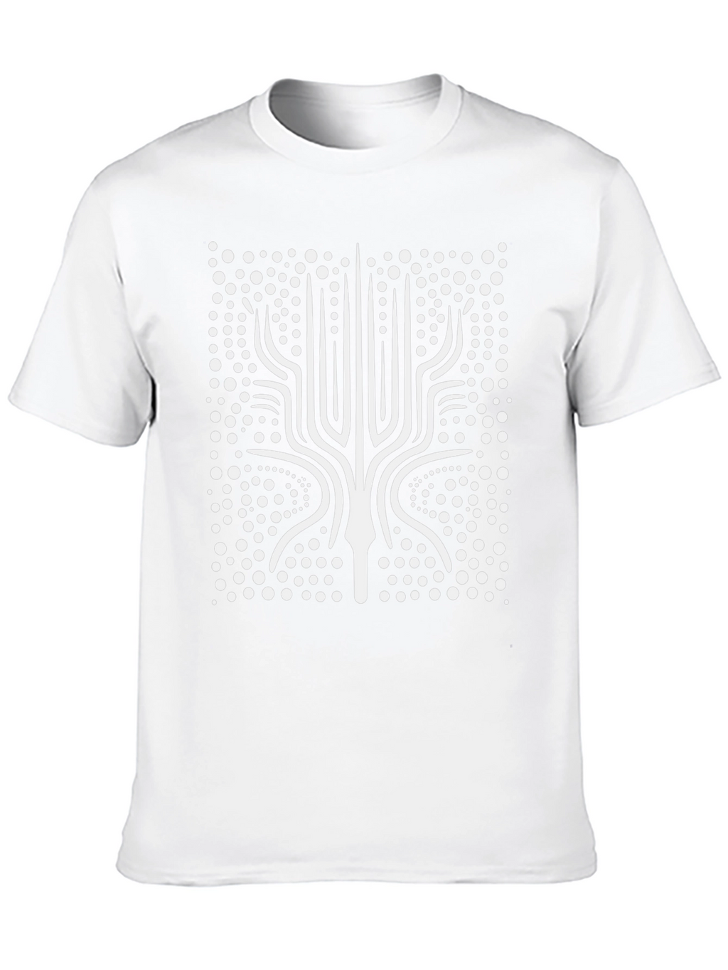 Abstract Geometric Tree Black Graphic Tee
