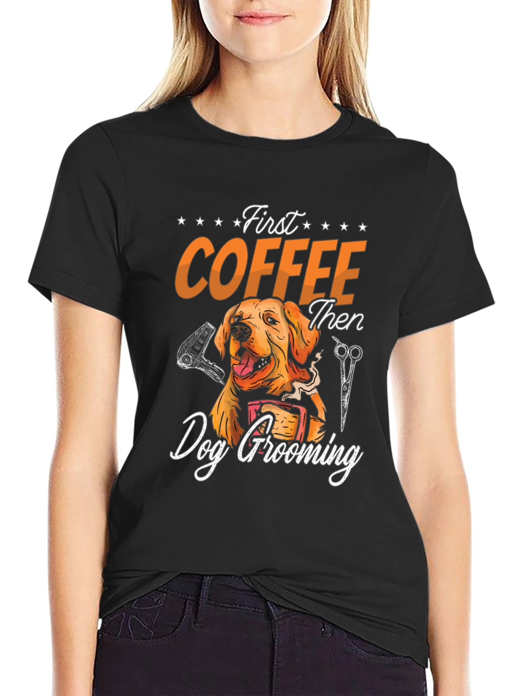 Dog Grooming T-Shirt: First Coffee Then Groom